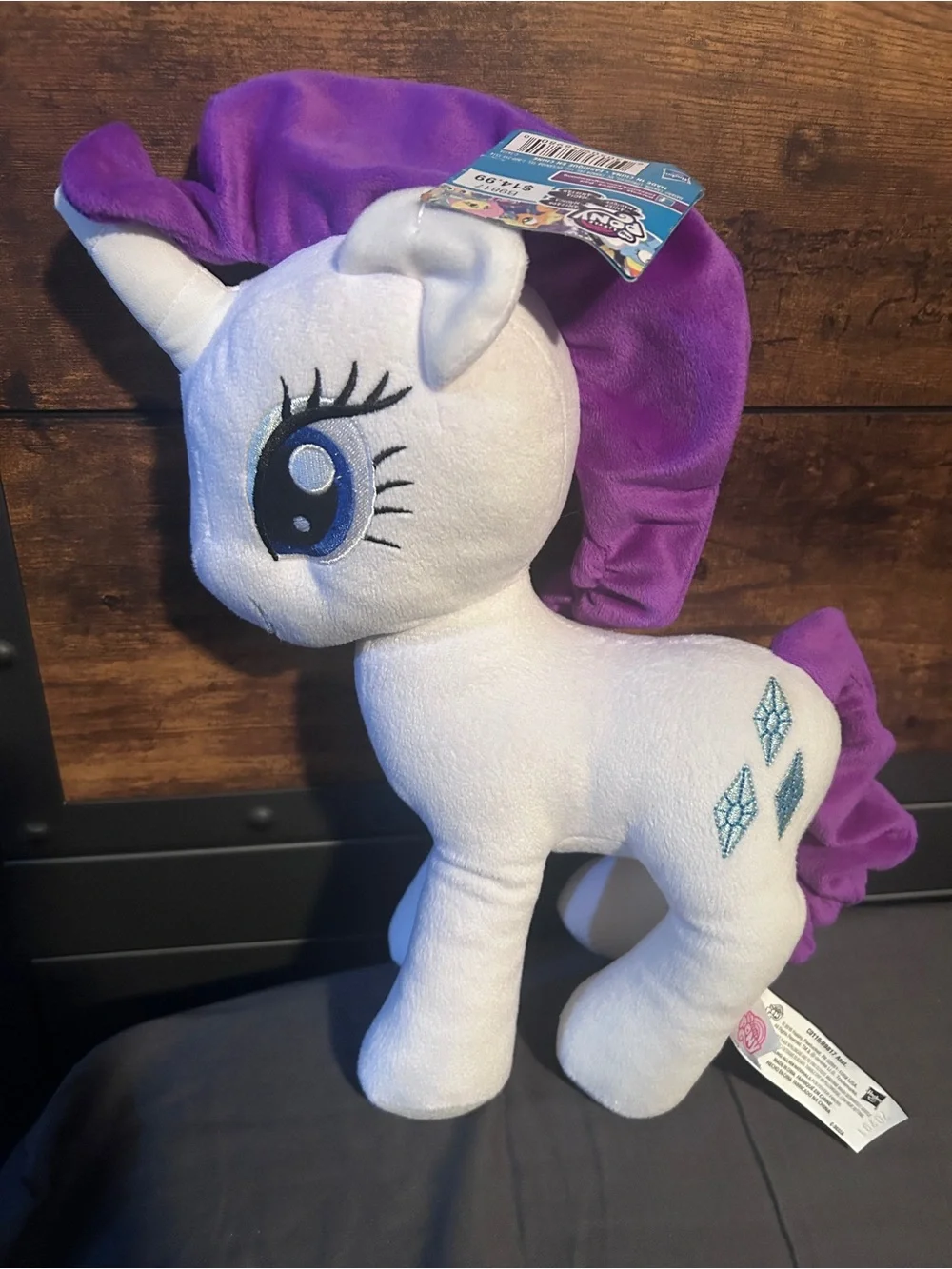 Hasbro My Little Pony Plush Tag - Rarity: White, Pink, Black